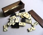 Antiek dominospel van been en ebbenhout, compleet met doos, Ophalen of Verzenden