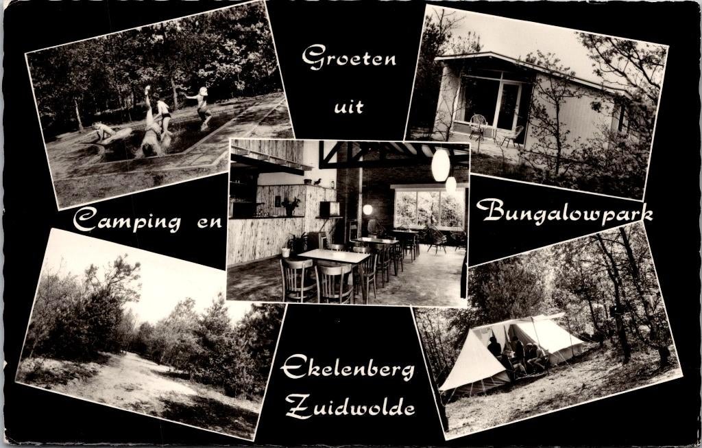 Zuidwolde - Camping en Bungalowpark Ekelenberg, Verzamelen, Ansichtkaarten | Nederland, Verzenden, 1940 tot 1960, Gelopen, Drenthe
