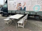 Tuintafel met bankjes - kringloop nochris 2.0, Tuin en Terras, Ophalen of Verzenden, Gebruikt, Rechthoekig, Hout