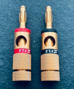 Vergulde VLS banaan luidsprekerplug. 3 paar, Ophalen of Verzenden, Zo goed als nieuw, Minder dan 2 meter
