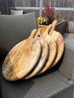Grote ronde houten borrelplank (4 stuks), Huis en Inrichting, Ophalen, Gebruikt, Rond, Hout