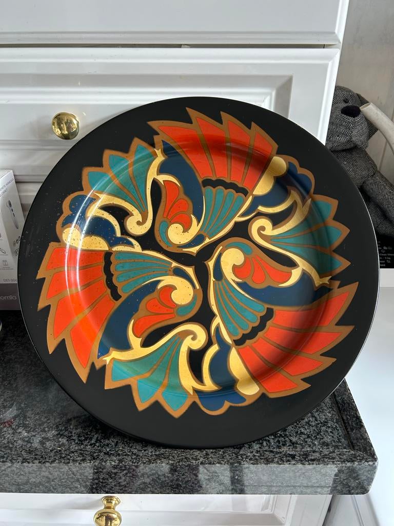 Gouda plateel Zenith Plazuid Metaal art deco bord wandbord, Antiek en Kunst, Ophalen of Verzenden