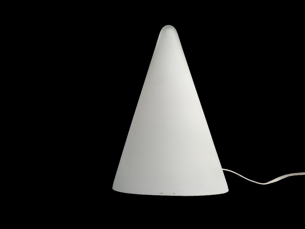 Prachtige vintage mat glazen sce ilu tepee design tafellamp, Huis en Inrichting, Lampen | Tafellampen, Ophalen of Verzenden, Gebruikt