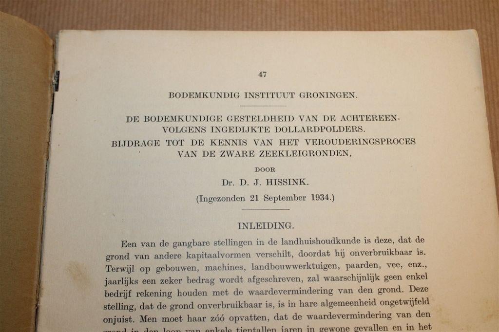 Dollardpolders Bodemkunde — Kleigronden Groningen 1935, Ophalen of Verzenden, Gelezen
