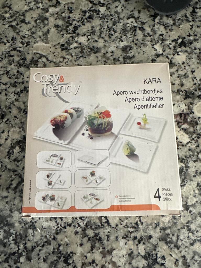 Cosy & Trendy Kara Apero Wachtbordjes - 4 Stuks, Ophalen, Overige materialen, Nieuw, Bord(en)