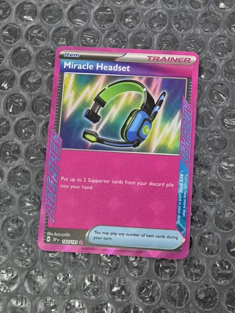 Miracle Headset 183/191 Surging Sparks Scarlet & Violet, Ophalen of Verzenden, Zo goed als nieuw, Losse kaart, Foil