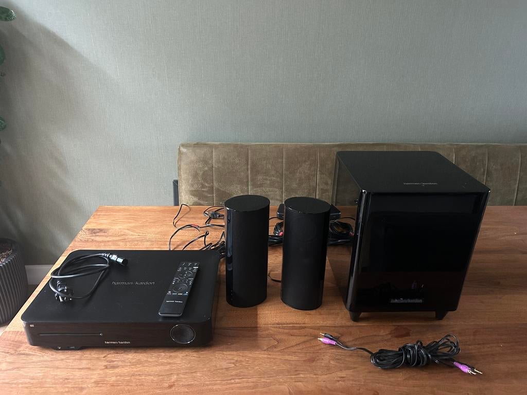 Harman Kardon BDS277 + subwoofer, Gebruikt, 2.1-systeem, Blu-ray-speler, 70 watt of meer