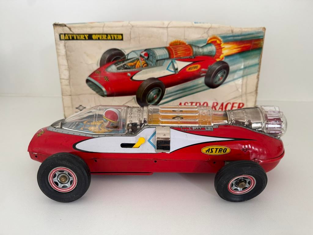 Grote blikken auto Astro Racer Daiya Japan met doos, Antiek en Kunst, Antiek | Speelgoed, Ophalen of Verzenden