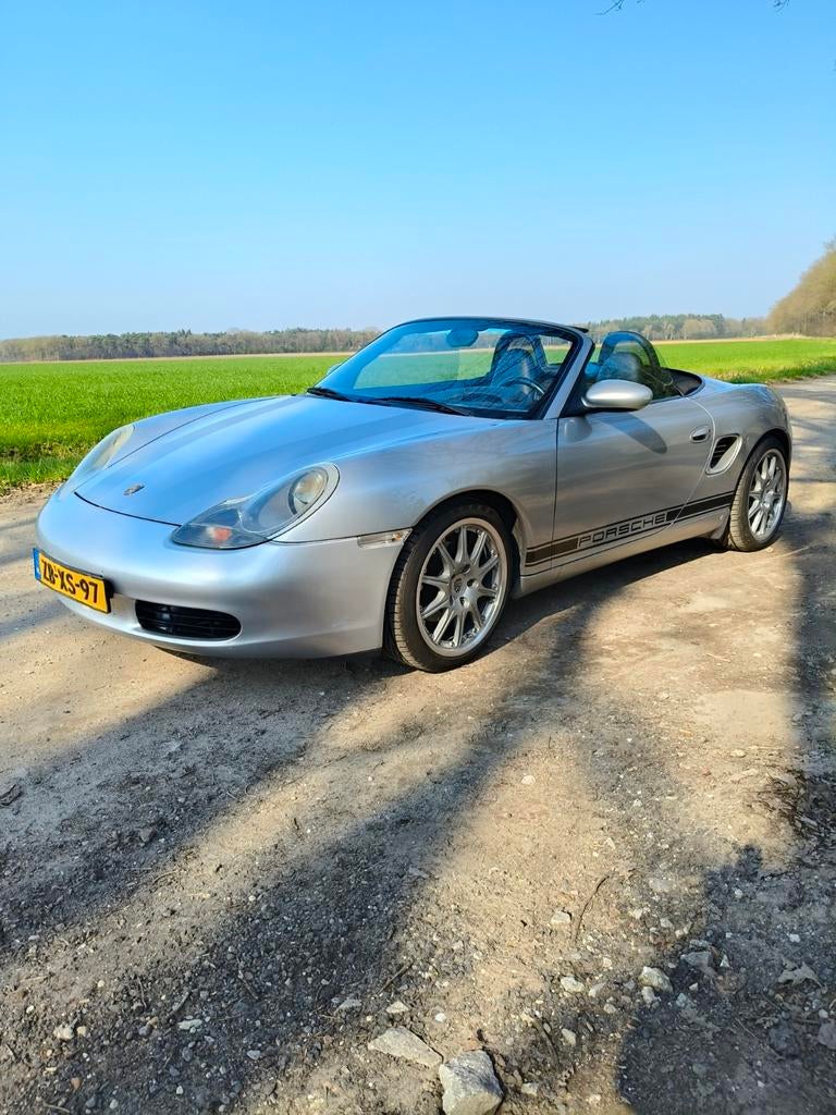 Porsche Boxster 2.5 AUT 1999 Grijs young timer, Automaat, Achterwielaandrijving, Cabriolet, Blauw
