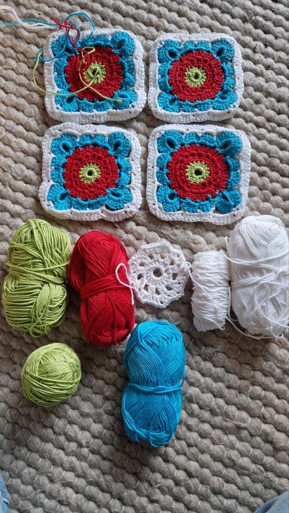 Haakpakketje granny squares, Hobby en Vrije tijd, Ophalen of Verzenden, Breien of Haken, Wol of Garen