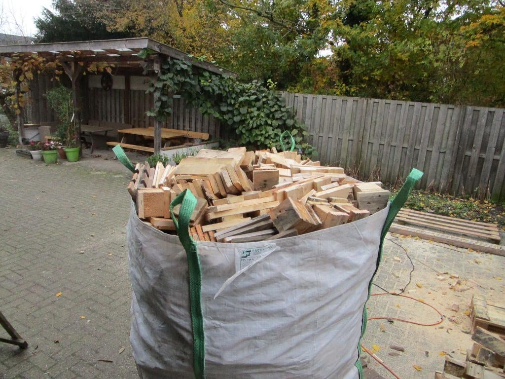 haardhout in grote big bag ruim 1 M3 droog en schoon hout., Minder dan 3 m³, Ophalen, Overige houtsoorten, Blokken