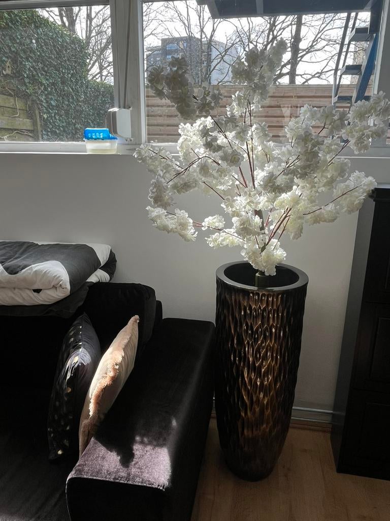 Vaas met kunstbloem, Ophalen, Zo goed als nieuw