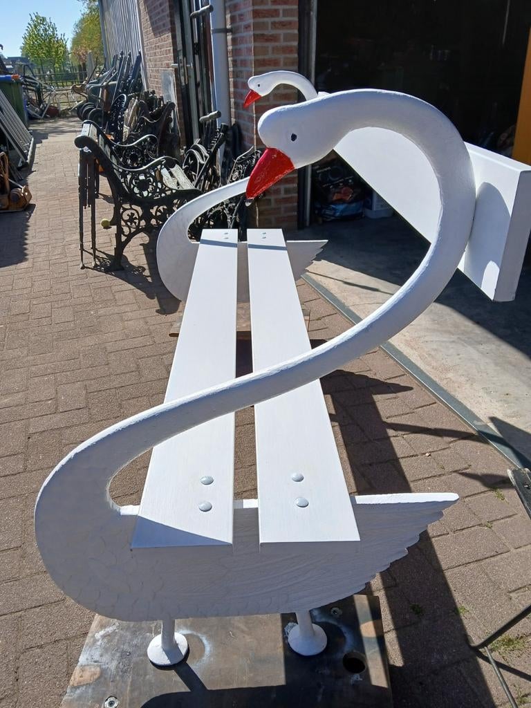 Gietijzeren tuinbank zwanenbank, Tuin en Terras, Ophalen, Metaal