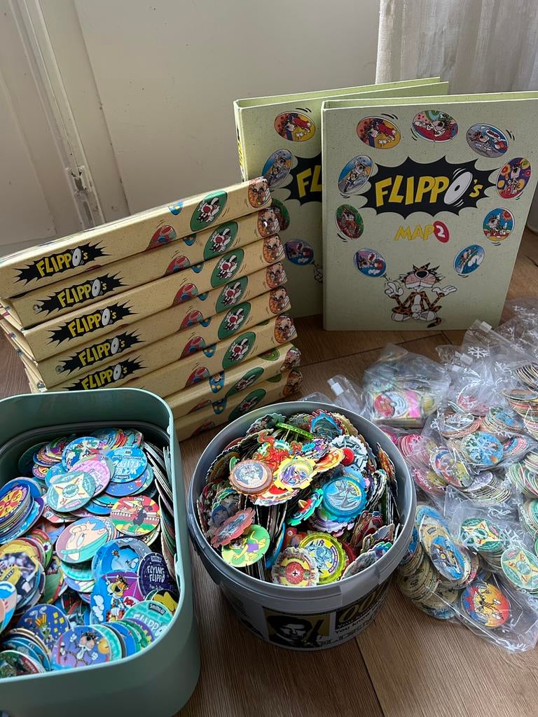 MEGA FLIPPO VERZAMELING COLLECTIE, Ophalen, Spiek, Verzameling, Met verzamelmap(pen)