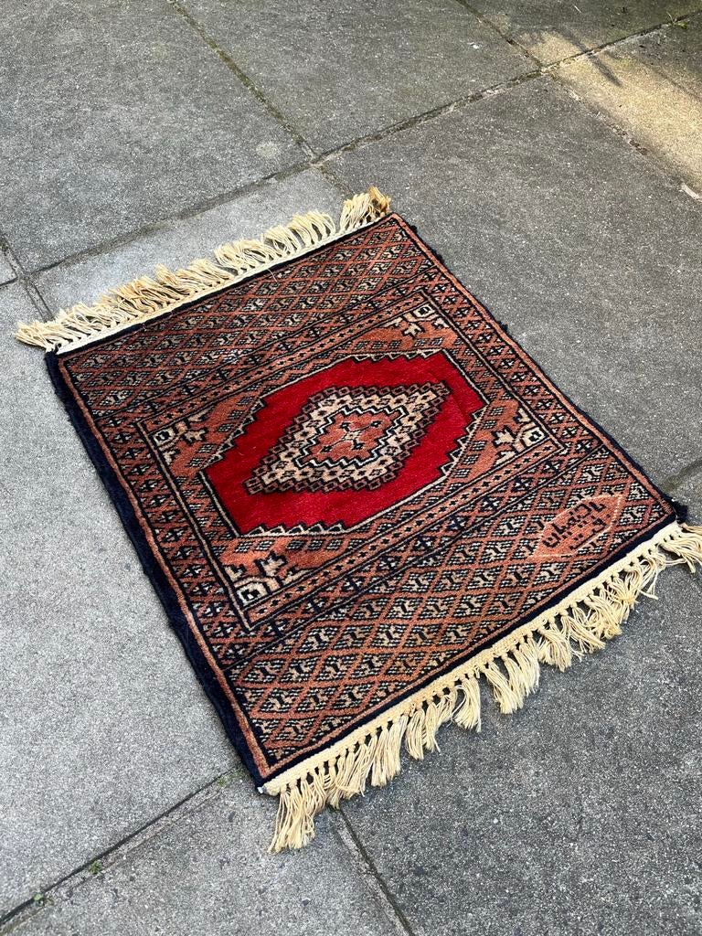 2x Pakistaans Jaldar Tapijt - 45x45 cm, Minder dan 50 cm, Vierkant, Ophalen of Verzenden, Zo goed als nieuw