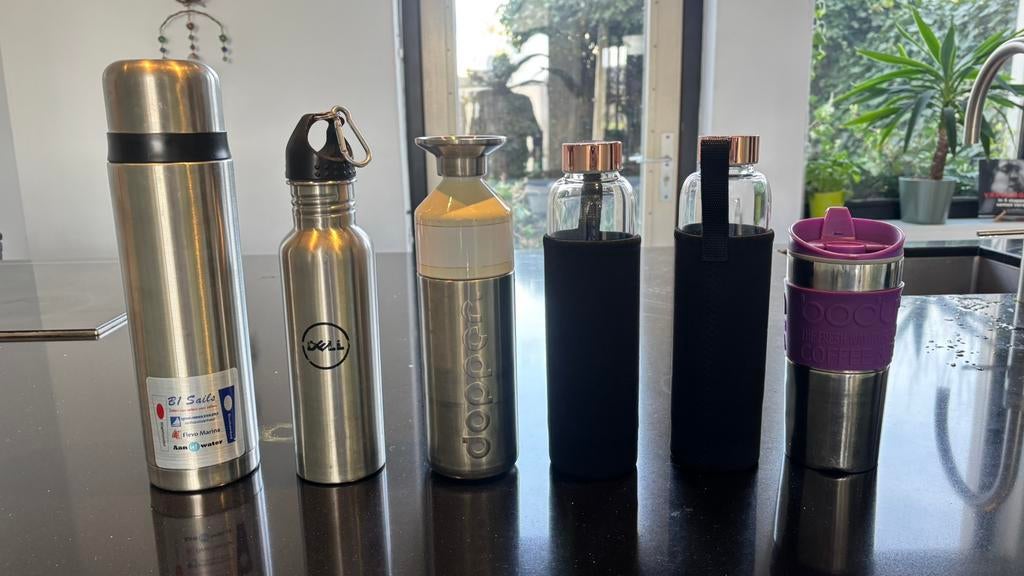 Verschillende doppers en thermosflessen, Ophalen of Verzenden, Zo goed als nieuw