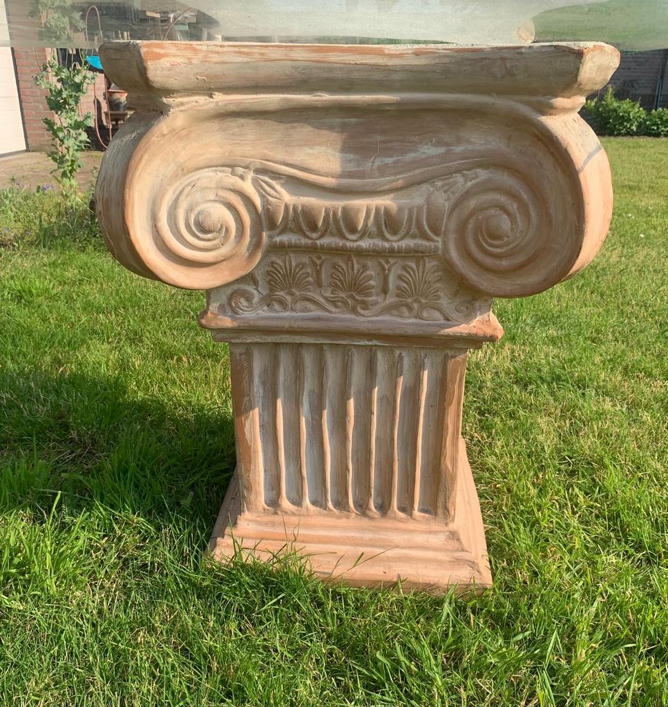 Unieke Romeinse tafelzuilen (2 stuks) van gips, Ophalen, Gebruikt