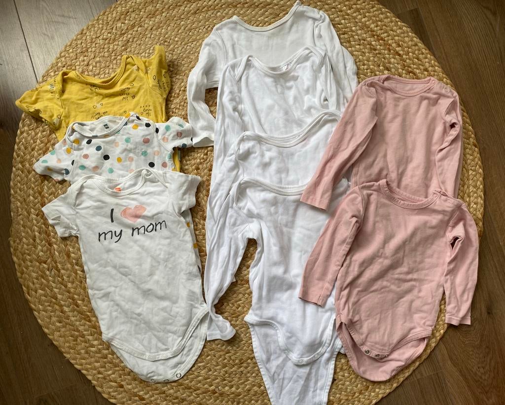Romper pakket meisje maat 74/80, Kinderen en Baby's, Babykleding | Maat 74, Ophalen of Verzenden, Gebruikt, Meisje, Nacht- of Onderkleding