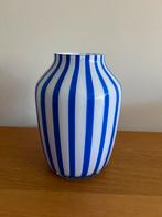 HAY Juice blauw wit gestreepte vaas, Ophalen, Blauw, Minder dan 50 cm, Glas
