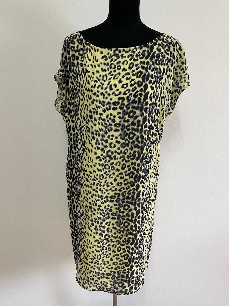 J129 - Zwart-gele Collignon Couture Light jurk maat 38 (1), Maat 38/40 (M), Zwart, Ophalen of Verzenden, Zo goed als nieuw