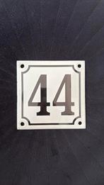 Emaille huisnummer 44   10x10 cm, Ophalen of Verzenden