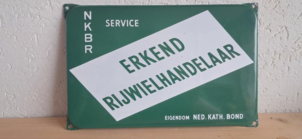 emaille bord reclamebord NKBR, Ophalen of Verzenden, Gebruikt, Reclamebord