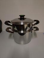 RVS AMCKookpan met Stoominzet , voor gasgebruik, Kookpan of Snelkookpan, Gebruikt, Onbekend, Ophalen of Verzenden