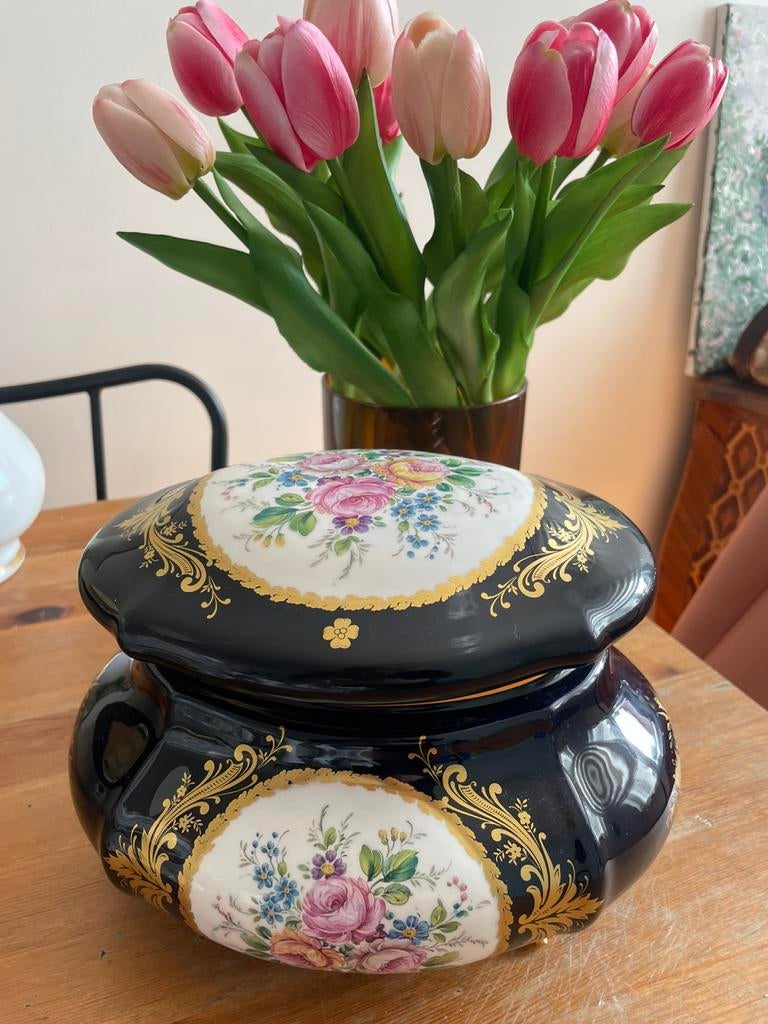 Limoges porseleinen doos met gouden details, Antiek en Kunst, Ophalen