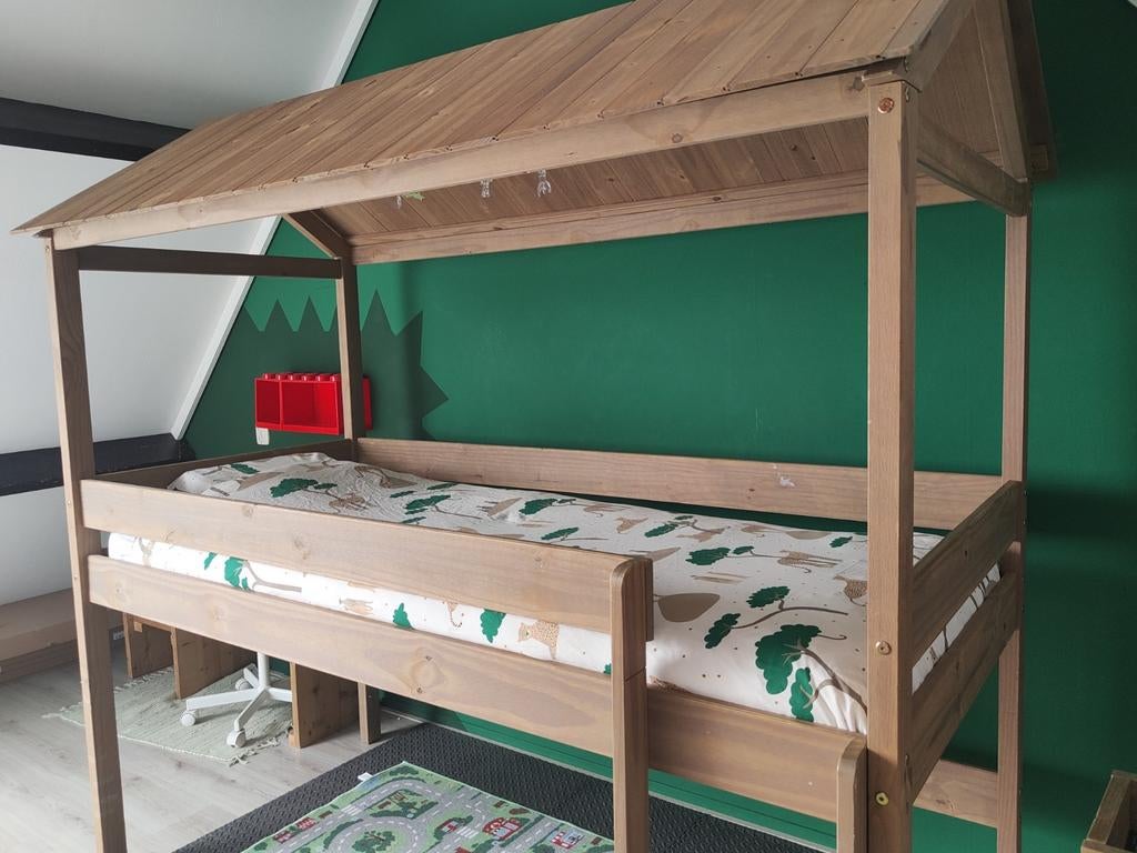 KINDERHOOGSLAPER, MET DAK, Kinderen en Baby's, Kinderkamer | Stapelbedden en Hoogslapers, Ophalen, Gebruikt, Halfhoogslaper