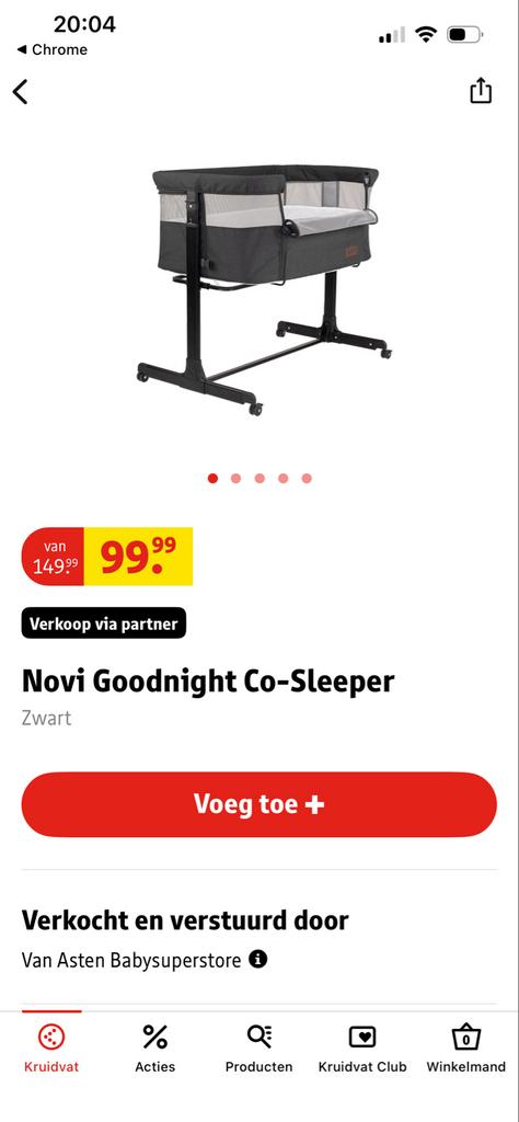 Co-sleeper, Ophalen, Wieg