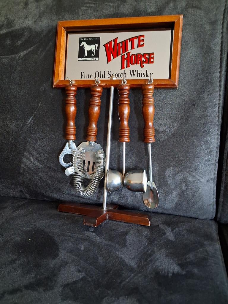 White horse barset met spiegeltje, Ophalen of Verzenden, Reclamebord