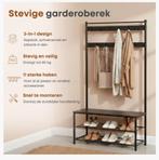 Zwarte kapstok/garderobe met bankje en schoenenrek, Ophalen of Verzenden, Zo goed als nieuw, Metaal, Staande kapstok