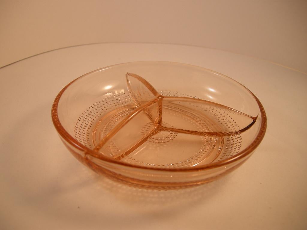 3 VAKS SCHAAL ROZE PERSGLAS, Antiek en Kunst, Ophalen of Verzenden