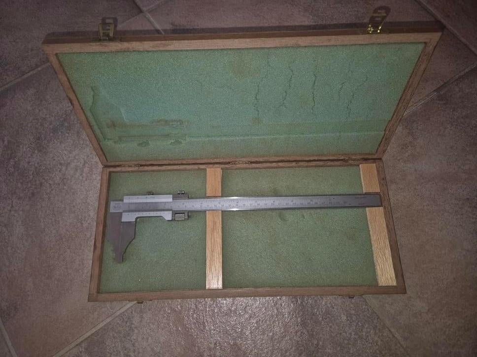 Schuifmaat Helios in houten kist - 300mm - Made in Germany, Ophalen of Verzenden, Gebruikt, Afstand