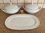 2 witte soepterrines regout terinne + serveerschaal Scherzer, Ophalen of Verzenden