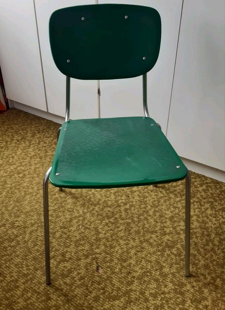 4 groene stoelen vintage, Ophalen, Gebruikt, Overige kleuren, Vier