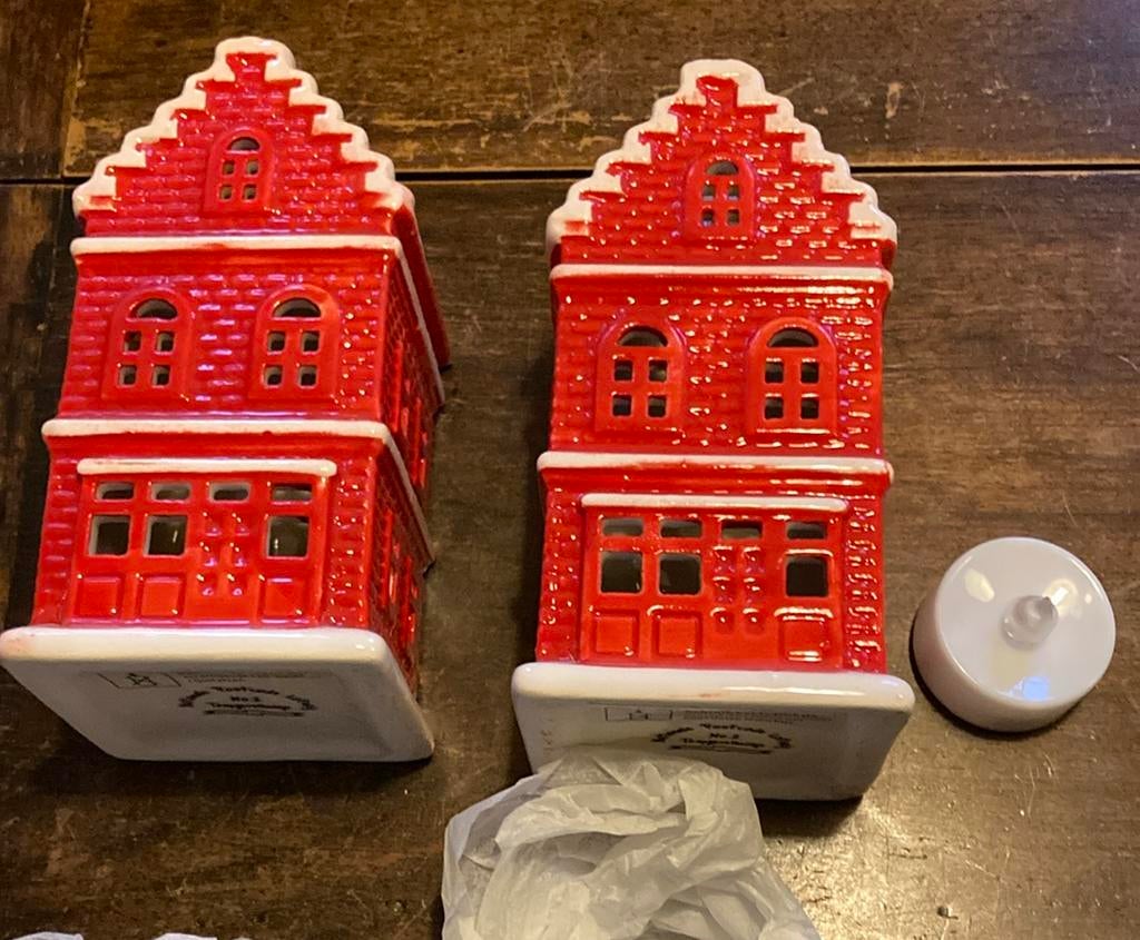 Hollandse Huisjes no 2 Trapgevelhuisje met lampje, Diversen, Kerst, Zo goed als nieuw, Ophalen of Verzenden