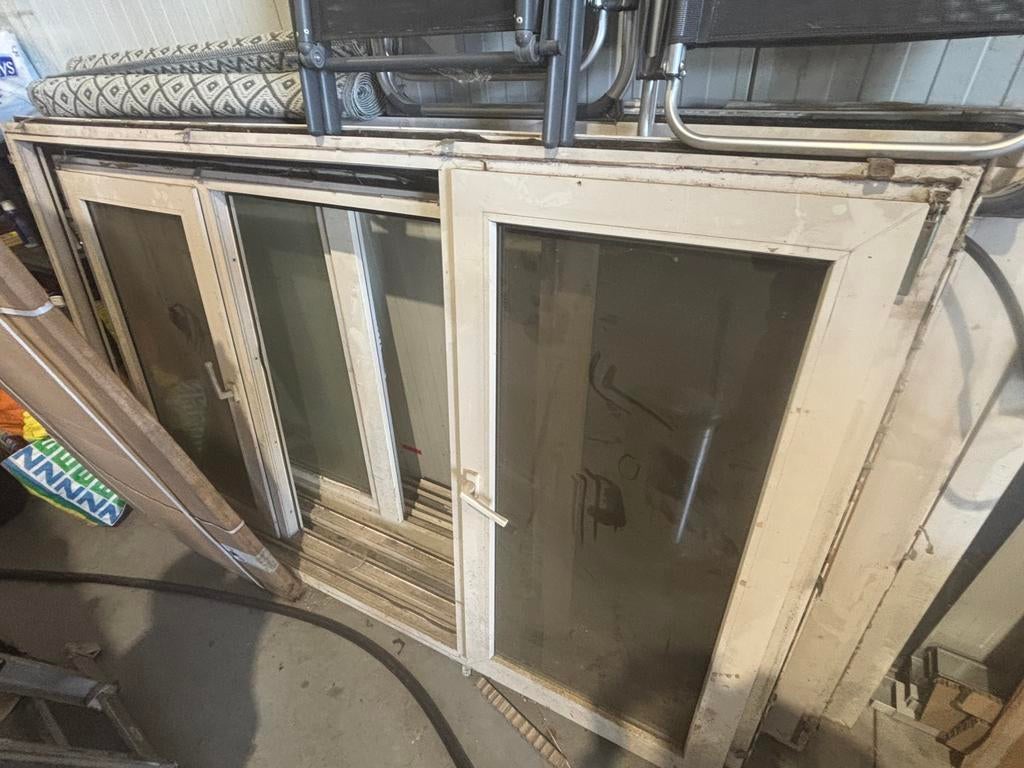 4 x kunststof kozijnen  H140x235L, Ophalen, Kunststof, Raamkozijn, Zo goed als nieuw