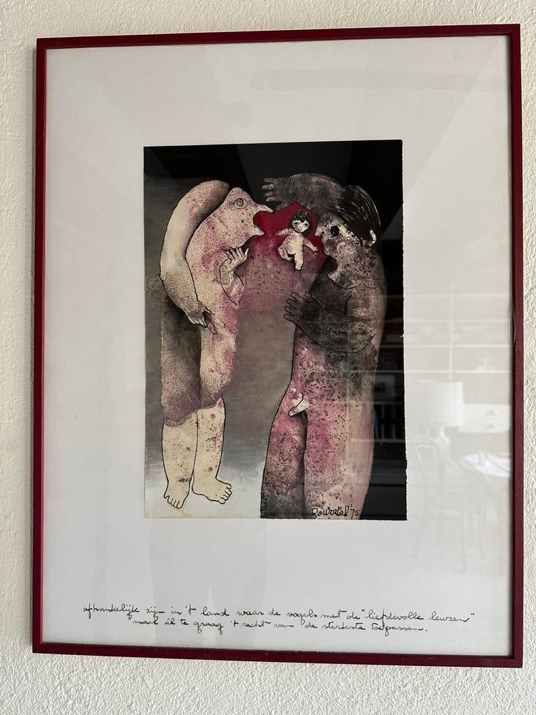 3 gouaches Ans Wortel (Bergen), Antiek en Kunst, Ophalen