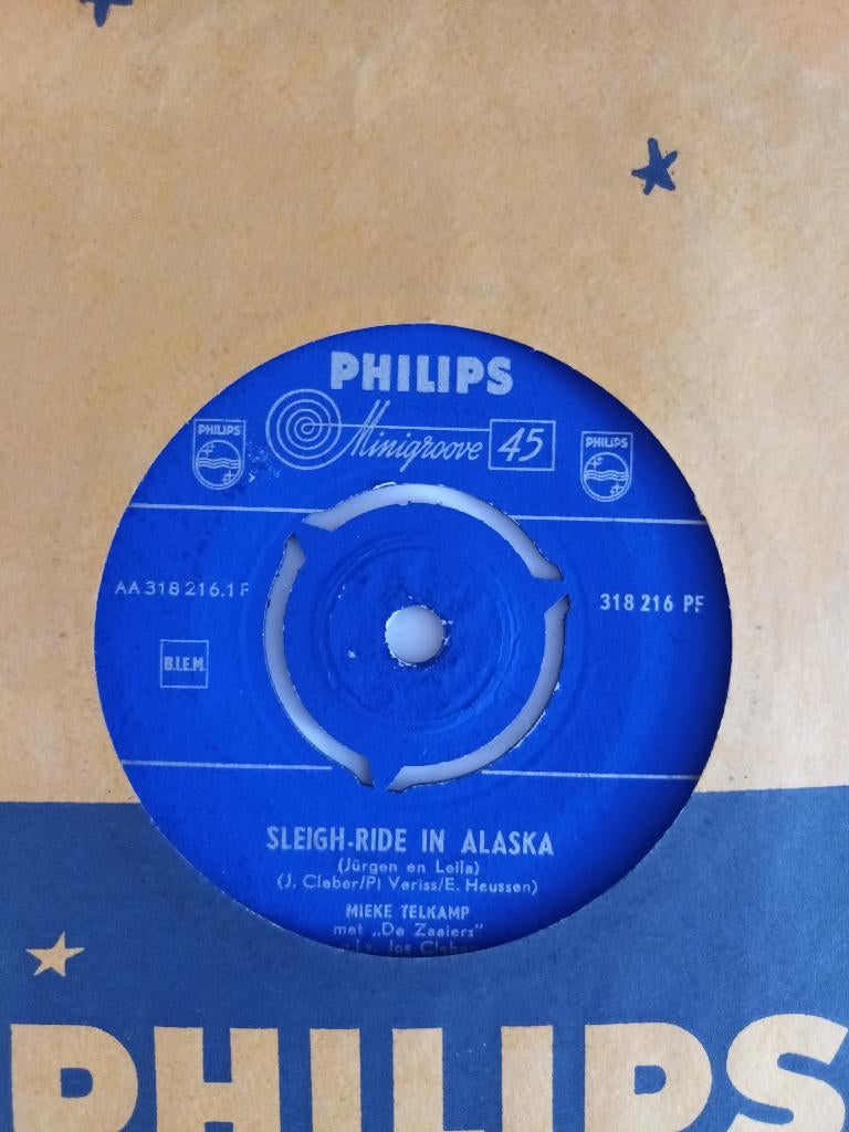 Mieke Telkamp - Sleigh Ride In Alaska  (Philips 318 216), Voor 1960, 7 inch, Ophalen of Verzenden, Zo goed als nieuw