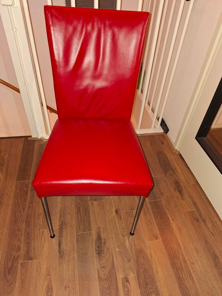 2 Bert Plantagie stoelen rood leer, Ophalen, Gebruikt, Twee, Tijdloos