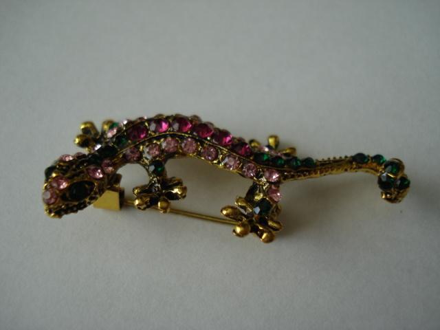 Hagedis broche, Sieraden, Tassen en Uiterlijk, Broches, Nieuw, Overige materialen, Overige kleuren, 4 tot 7 cm, Met strass, Ophalen of Verzenden