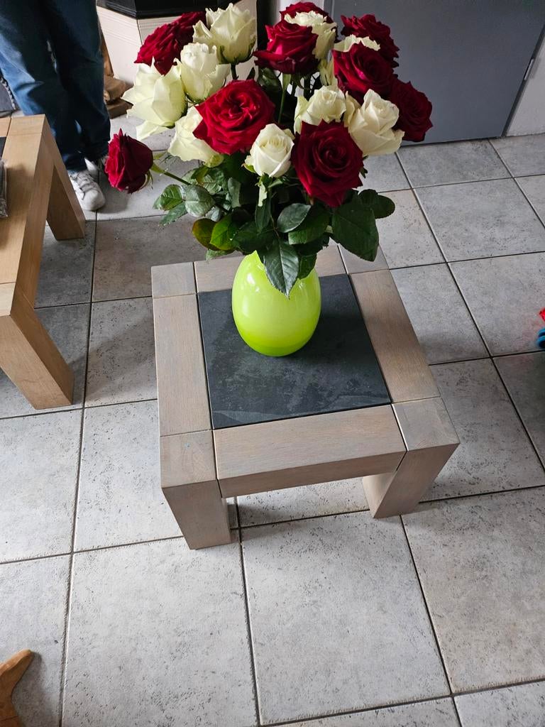 Bijzettafel met leisteen, Ophalen, Zo goed als nieuw