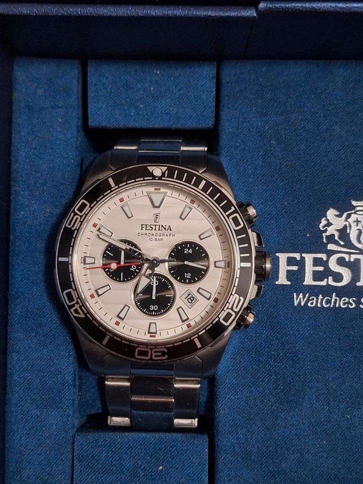 Festina Chronograph Herenhorloge - Staal 9 maanden gebruikt, Sieraden, Tassen en Uiterlijk, Horloges | Heren, Gebruikt, Polshorloge