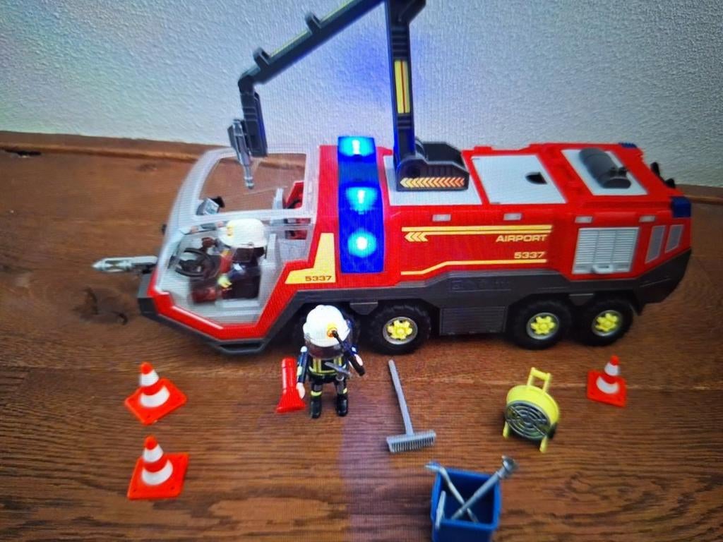Playmobil brandweerwagen met licht en geluid, Ophalen of Verzenden, Gebruikt