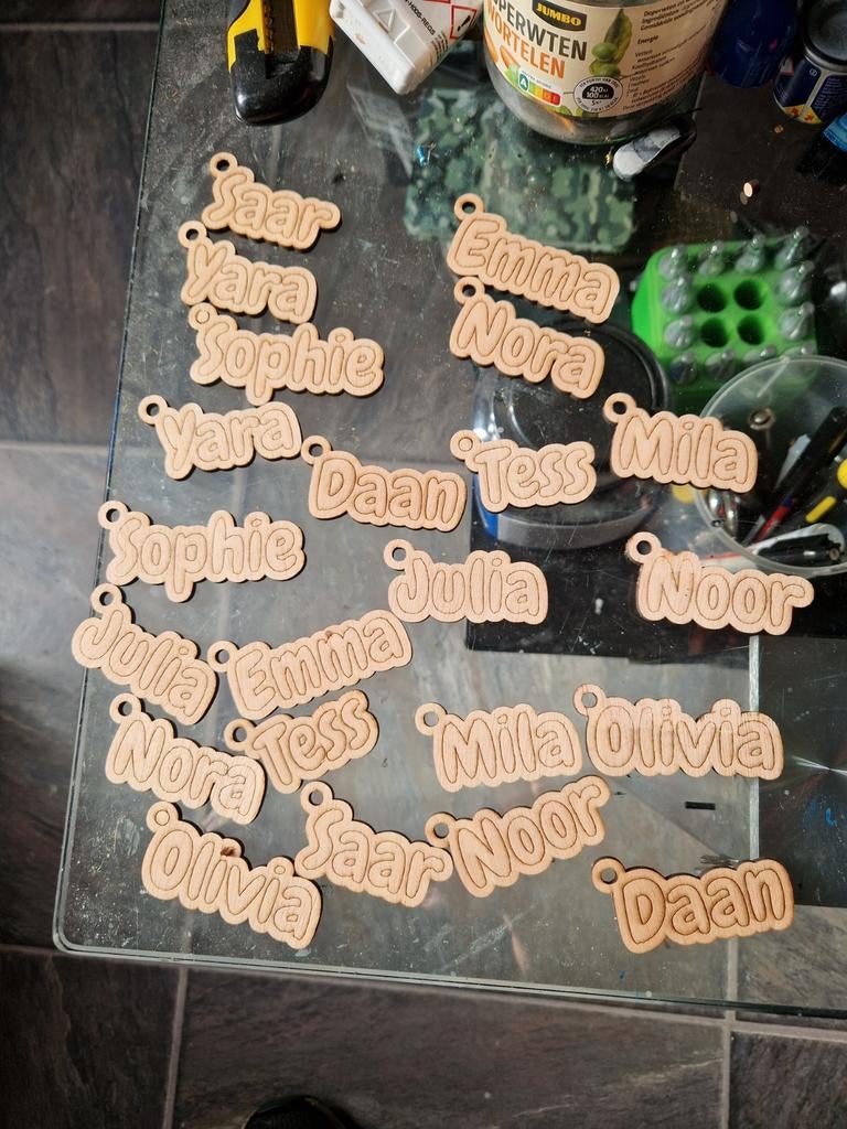 Naam sleutelhangers., Verzenden, Nieuw