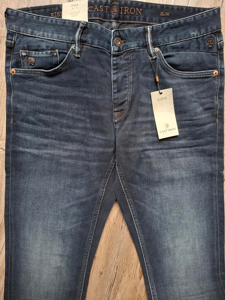 CAST IRON Riser slimfit jeans W33 L32, Blauw, Nieuw, Ophalen of Verzenden, W33 - W34 (confectie 48/50)