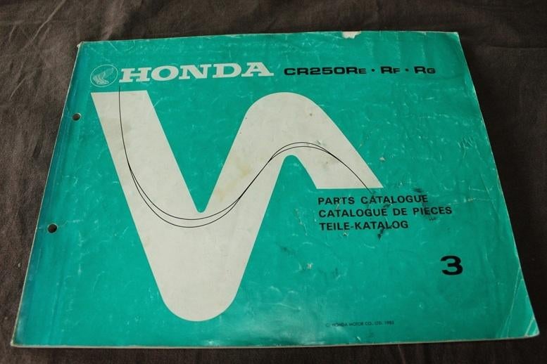 Honda CR250R e,f,g 1985 motorcycoe parts catalogue CR 250 R, Ophalen of Verzenden, Honda