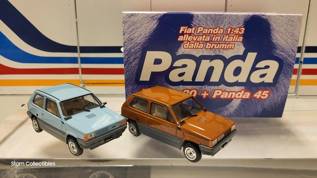 Brumm Fiat Panda 30 & 45 set - 1980, Hobby en Vrije tijd, Modelauto's | 1:43, Overige merken, Auto, Ophalen of Verzenden, Zo goed als nieuw