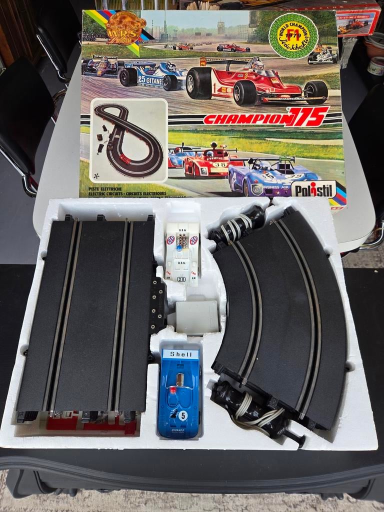 Vintage retro polistil world champion 175 racebaan 2 auto's, Ophalen, Gebruikt, Elektrisch, Overige merken